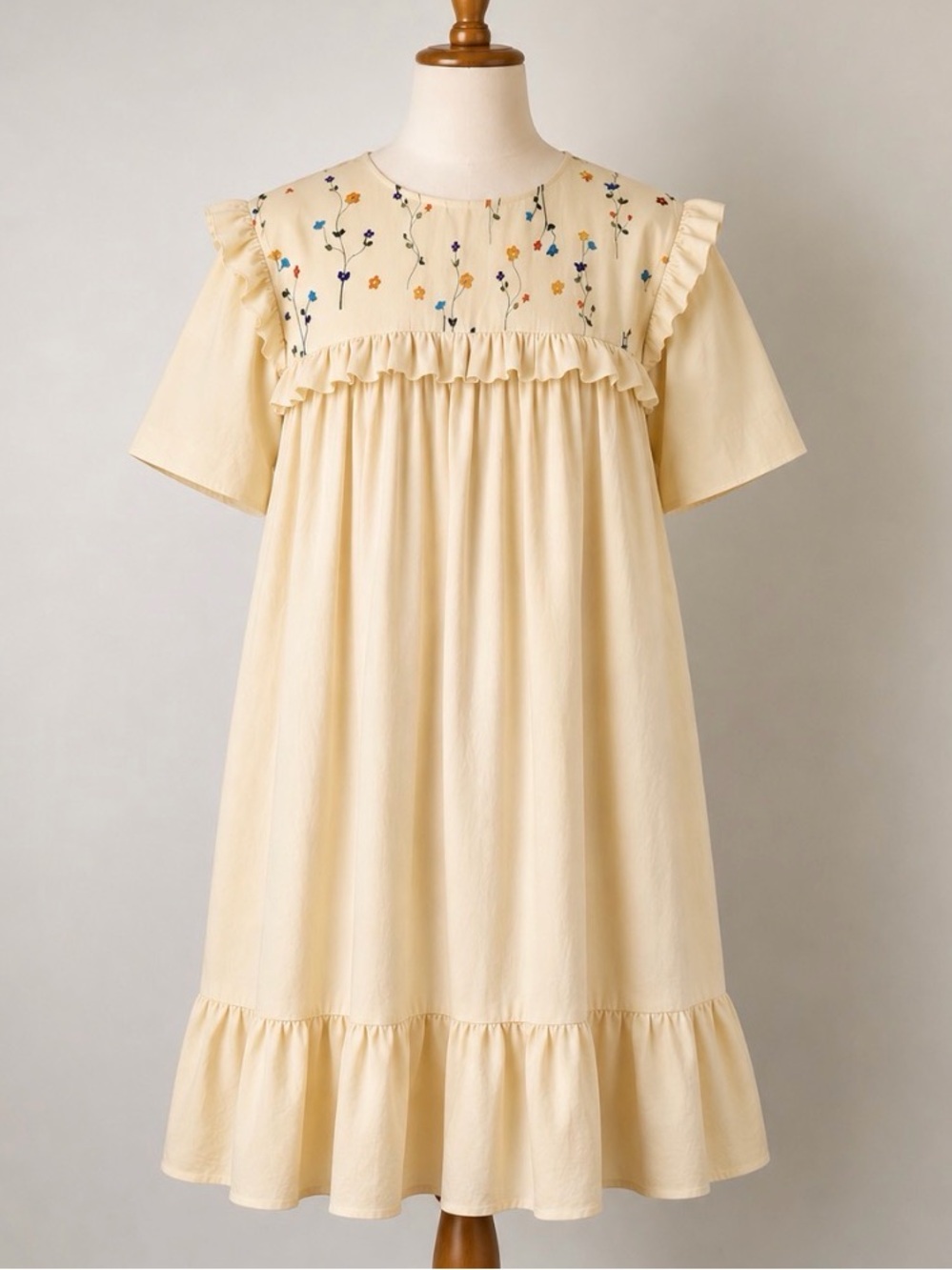 Naya Rea Yellow Floral Babydoll Nap Cottagecore Prairie Dress Style NWT 8